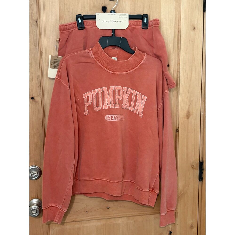 Since Forever Mineral Wash Mock Neck Pullover & Shorts 2-Piece Set, XL NWT